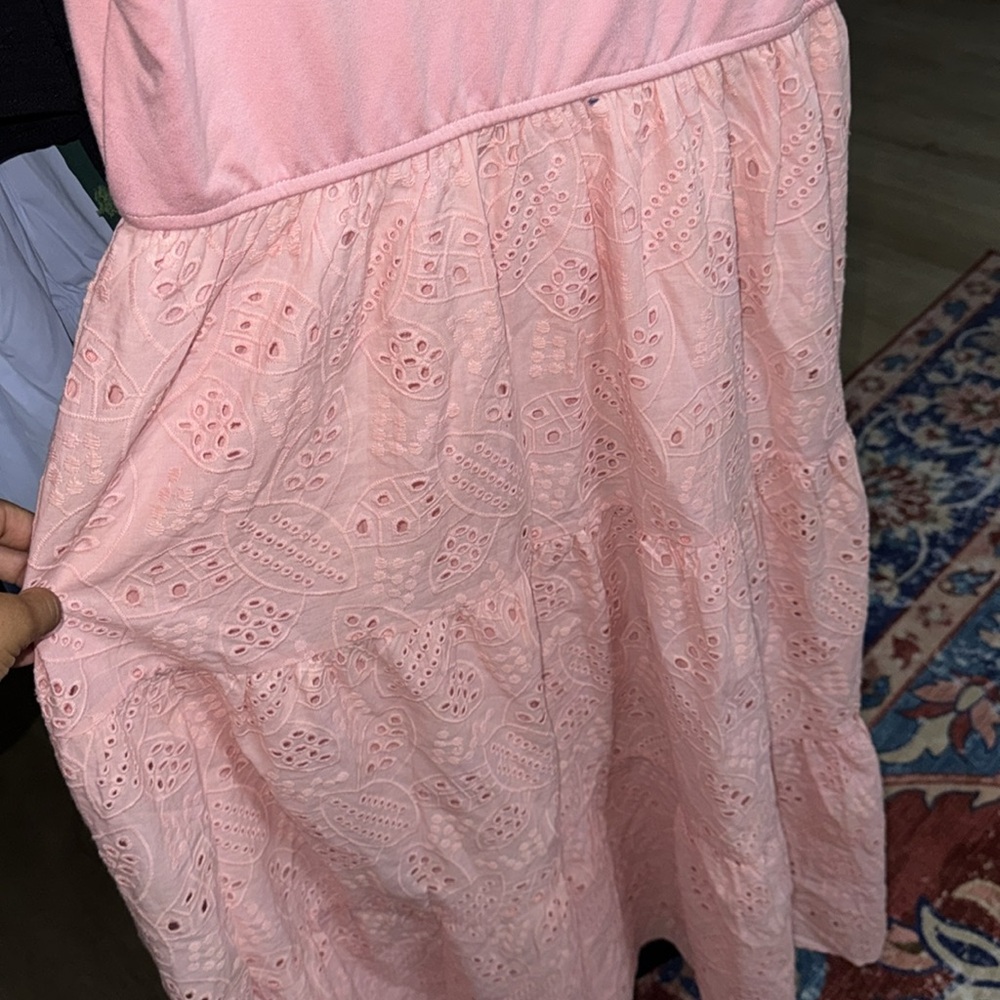 Pink Tiered A-line Maxi Dress with pockets - Picture 11 of 11